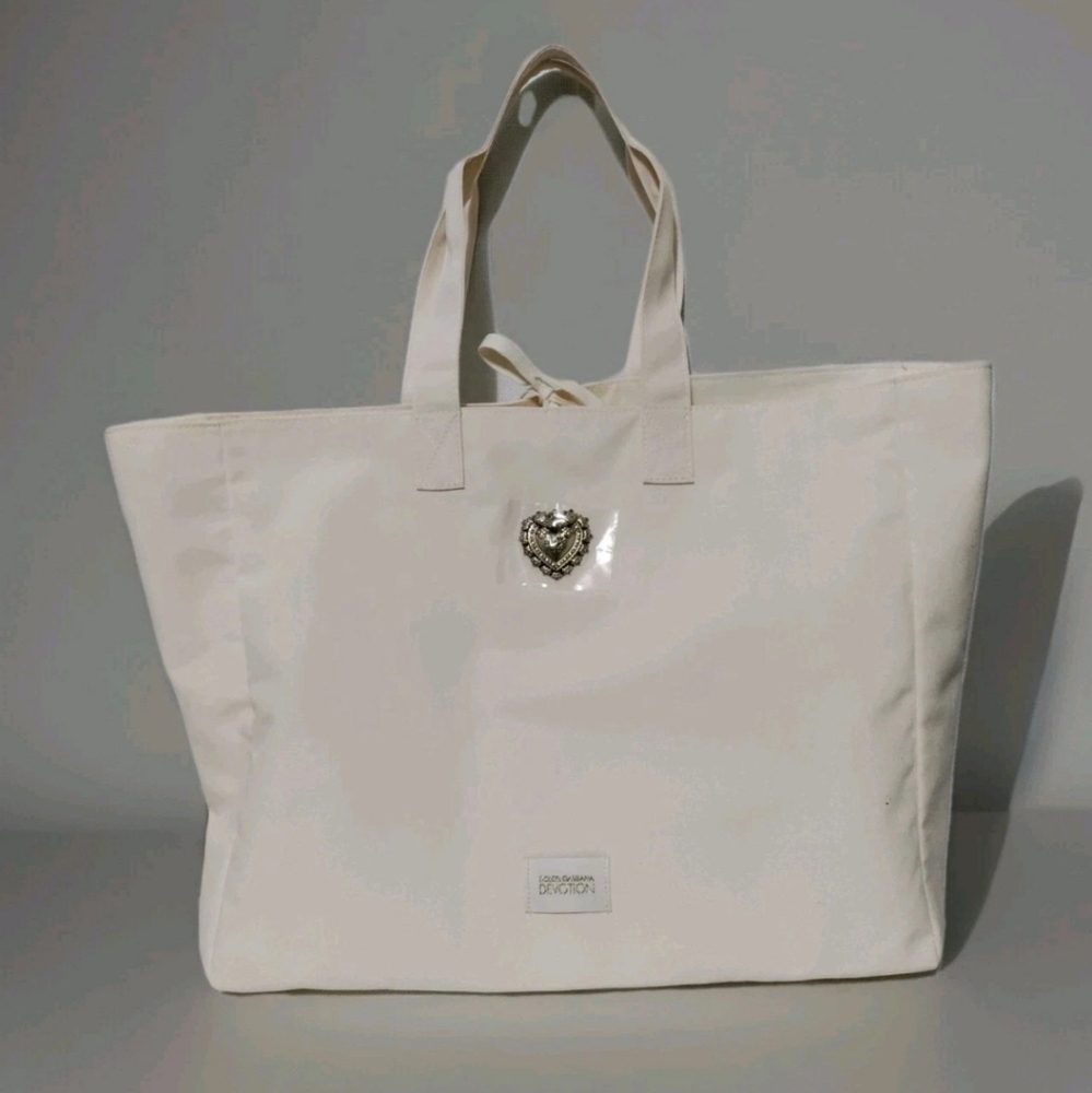 Elegant Dolce& Gabbana Devotion Off_white  Tote Bag